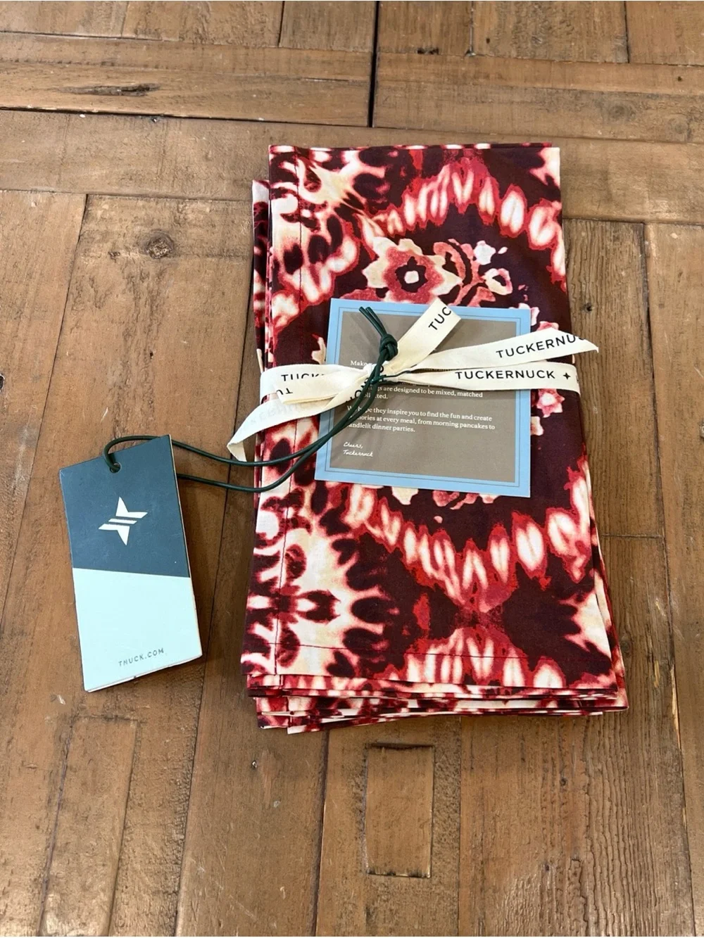 Tuckernuck Damask Printed Napkins Set Of 4 20x20 Scarlet Cream New